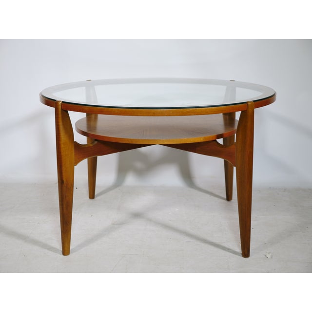 Mid-Century Coffee Table in Walnut and Glass by Wilhelm Renz, 1960s For Sale - Image 9 of 9