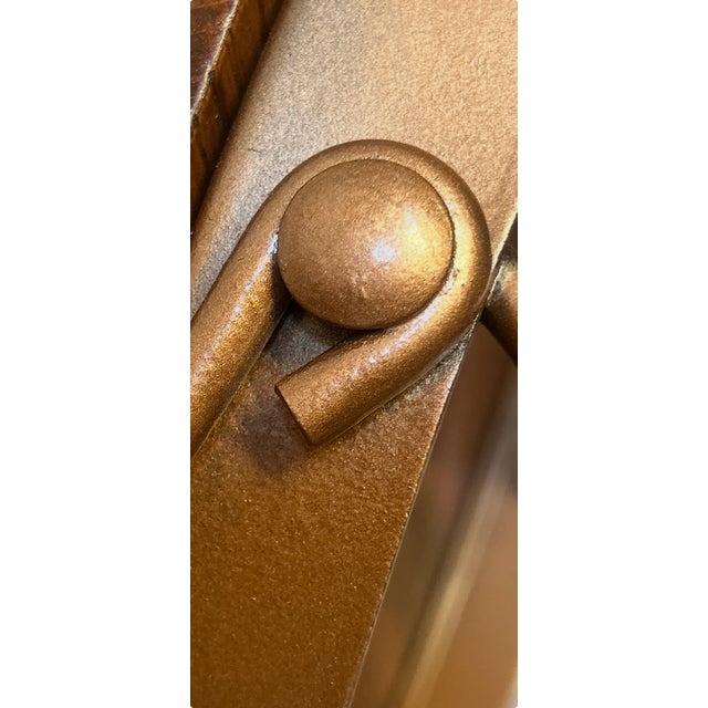 Rare Highly Collectable-Antique “Japan Finish” Industrial Copper Finish Sweetheart Design Ice Cream Parlor Set With Two Chairs For Sale - Image 10 of 18