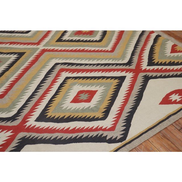 Late 20th Century Tribal Navajo Design Room Size 21st Century Modern Rug For Sale - Image 5 of 6