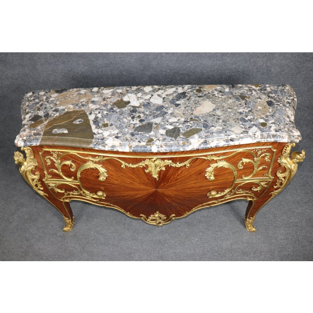 Late 19th Century Palatial 19th C. Louis XV Bronze Mounted Figural Marble Top Commode by Rosel For Sale - Image 5 of 15