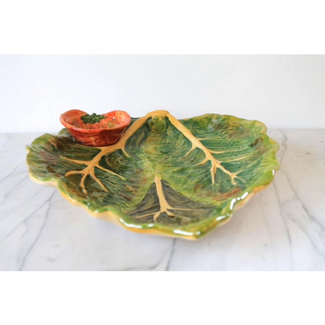 Vintage Italian Majolica Fall Serving Platter For Sale In Milwaukee - Image 6 of 9