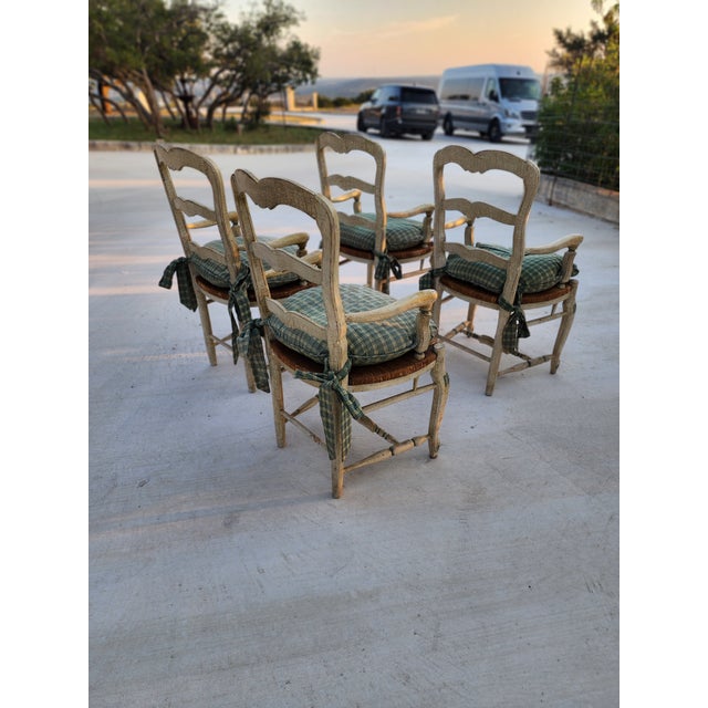 Wood French Country Armchairs Set of Four For Sale - Image 7 of 11