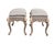 French Pair of 1960s Silvered Wood Stools With Carved Floral Design For Sale - Image 3 of 7