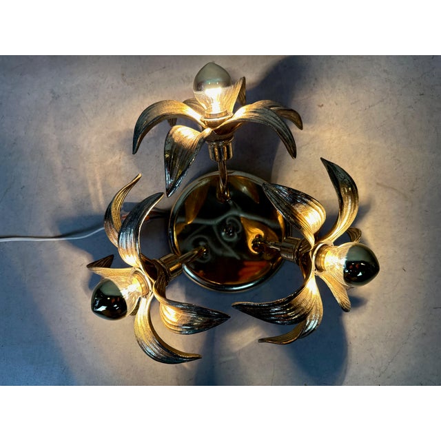Vintage Hollywood Regency Flower Ceiling Lamp, 1970s For Sale - Image 4 of 9