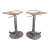 1990s Vintage Chrome and Wood Seat Barstools, Set of 2 For Sale