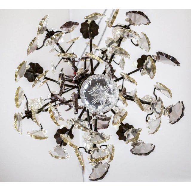 Late 19th Century Multi Crystal & Spire Blackened Bronze Birdcage Chandelier For Sale - Image 10 of 11