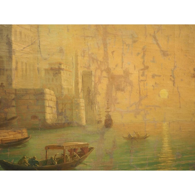 19th Century French Seaport Oil Painting After Claude Lorrain, 60.4 X 74.3 In For Sale - Image 10 of 18