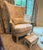 Tall Embroidered Wingback With Footstool For Sale - Image 11 of 13