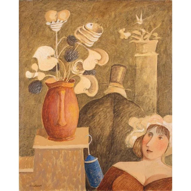 Alberto Gallerati, The Equivalent of the Ficus, Oil Painting, 1980s For Sale - Image 6 of 6