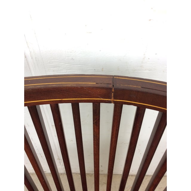 Antique Edwardian Inlaid Mahogany Settee For Sale - Image 4 of 18