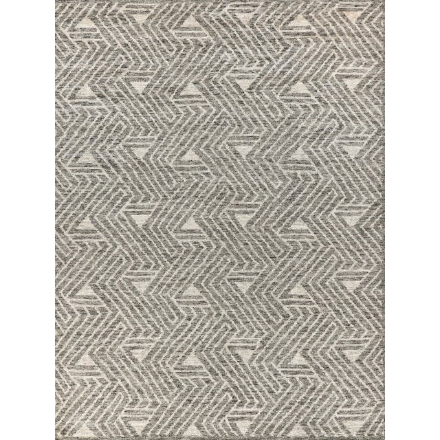 Wood Exquisite Rugs Eaton Hand-Knotted New Zealand Wool & Bamboo Silk Charcoal/Ivory Rug-10'X14' For Sale - Image 7 of 7