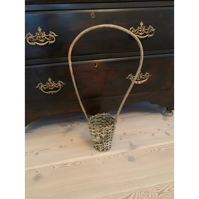 Antique Barbola Roses Funeral Basket For Sale - Image 10 of 10