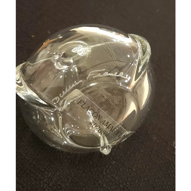 Transparent Late 20th Century Daum France Flacon Amaryllis Crystal Perfume Bottle For Sale - Image 8 of 10