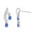 Contemporary 14K White Gold 4x3MM Oval Shaped Natural Blue Tanzanite Gemstone and 1/5 Cttw Diamond Double 3/4" Inch Drop Stud Earrings (H-I Color, VS1-VS2 Clarity) For Sale - Image 3 of 6