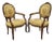 Antique French Country Louis XV Victorian Floral Tapestry Arm Chairs - A Pair For Sale