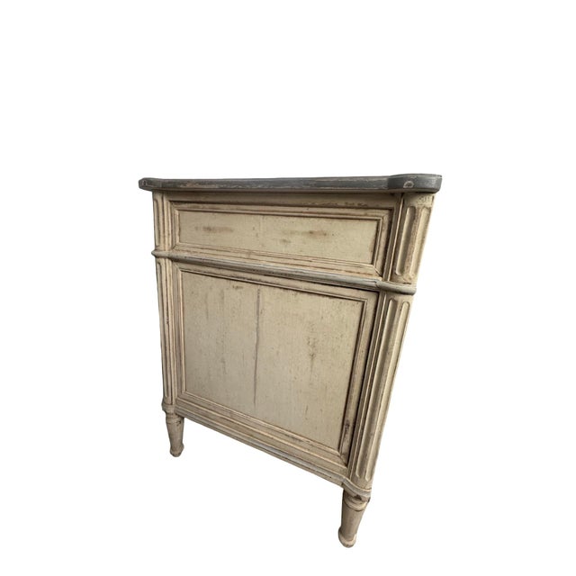 19th Century 19th Century French Neoclassical Style Painted Nine-Drawer Commode With Hand-Painted Foliate For Sale - Image 5 of 7