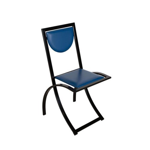 Sinus and Cosinus Chairs in Blue and Red Leather from KFF, Set of 6 For Sale - Image 5 of 18