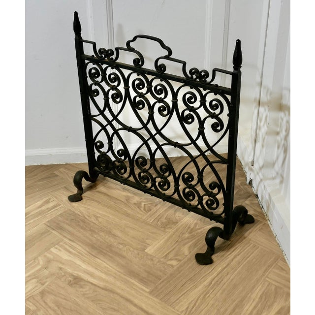 Gothic Wrought Iron Fire Screen For Sale - Image 4 of 7