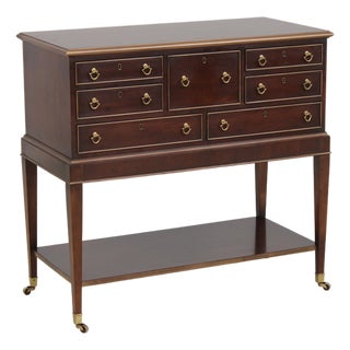 Ej Victor 2 Tier Yew Wood Silver Server Cart For Sale