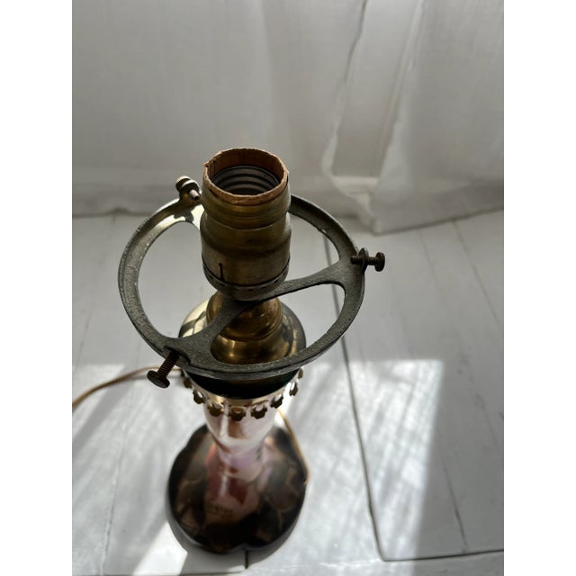 Pumpkin Legras France Large Art Nouveau Table Lamp in Art Glass, Early 20th Century For Sale - Image 8 of 8