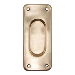 Vintage Classic 5.5 In. Polished Brass Pocket Door Pull For Sale