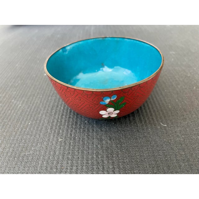 1920s Antique Chinese Small Cloisonné Decorative Bowl For Sale - Image 5 of 6