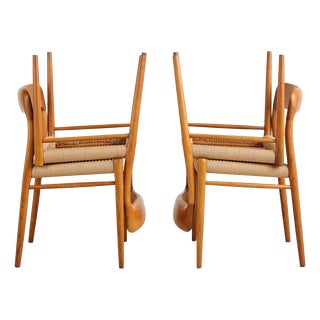 Model 75 Dining Chairs in Oak with Paper Cord Weave by Niels O. Møller for j.l. Møllers, Denmark, 1950s, Set of 4 For Sale