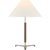 Transitional Ray Booth by Visual Comfort Signature Amaya 28" Table Lamp in Polished Nickel and Walnut with Linen Shade For Sale - Image 3 of 3