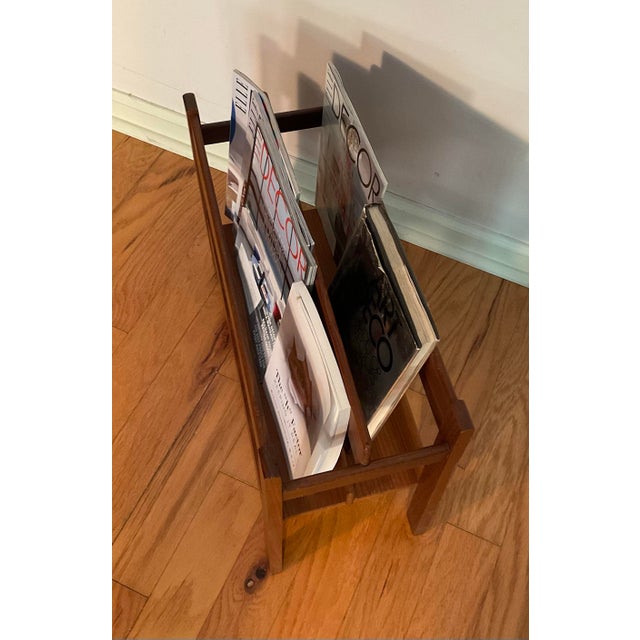 Vintage 1960s Mid Century Teak Magazine Rack Designed by Guy Rodgers ...