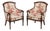 Pair of Stickley Louis XVI Style Chinoiserie Barrel Back Armchairs For Sale