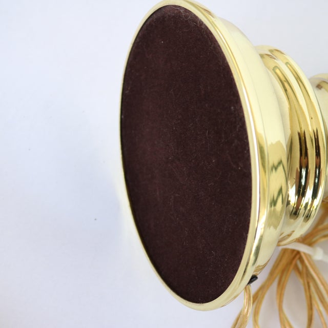1960s Mid-Century Hollywood Regency Teal Enamel & Brass-Plated Table Lamps - A Pair For Sale - Image 10 of 10