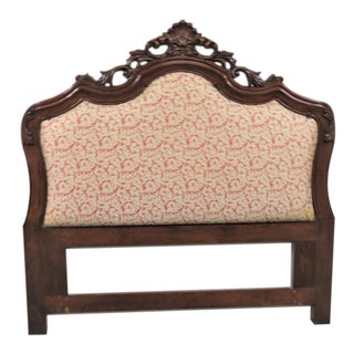 Rococo Mahogany Carved Queen Size Headboard For Sale