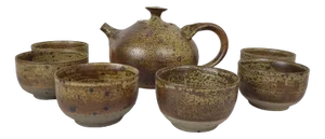 Stoneware Tea Service by Charles Gaudry, 1960s, Set of 7