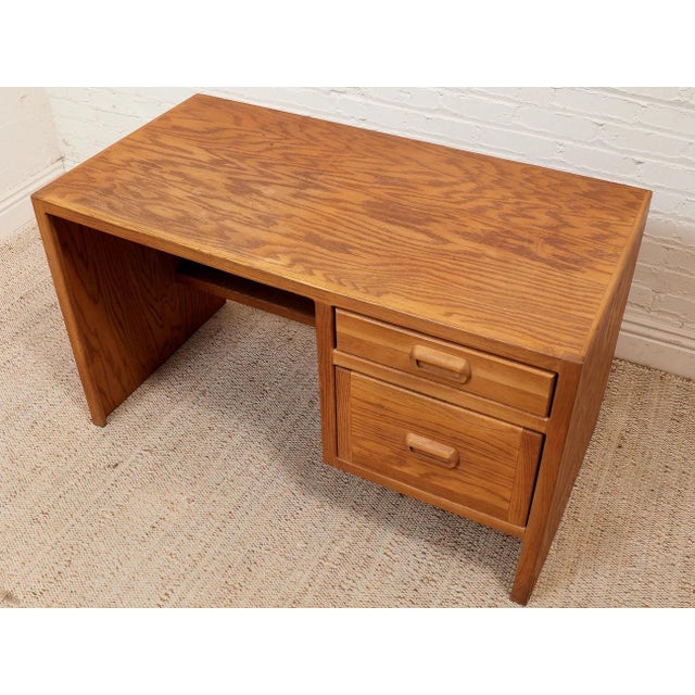 Modern Mid 20th Century Oak Boho Desk For Sale - Image 3 of 12