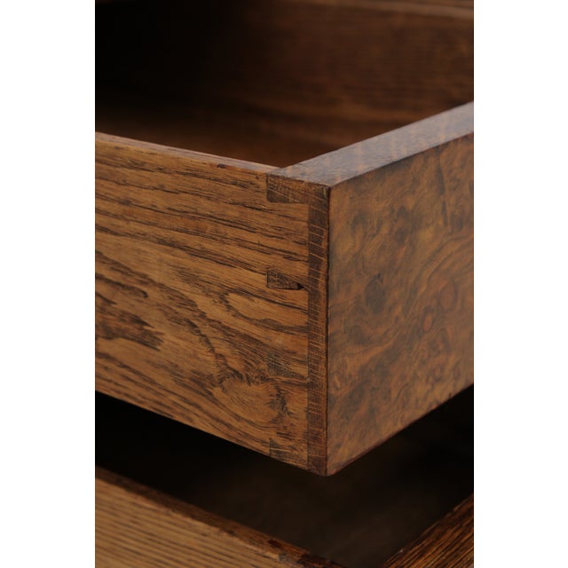 English 3 Part Leather Top Burl Walnut Desk For Sale In Philadelphia - Image 6 of 15