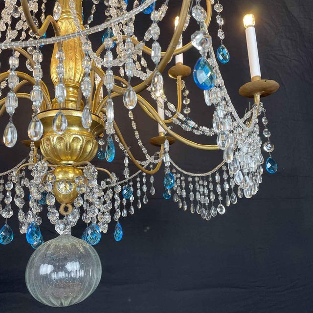Empire Genoese Golden Twelve-Light Chandelier For Sale - Image 13 of 16
