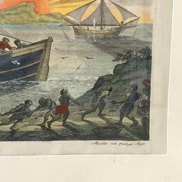 Mortier Jaillot, Boat, Fishing Tartane, The Neptune François, 1700s, Engraving, Framed For Sale - Image 5 of 10