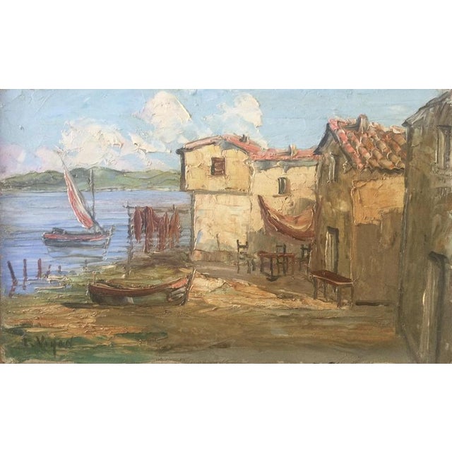 Louis Jacques Le Vigon, Martigues, Oil on Cardboard For Sale - Image 5 of 5