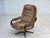 Danish Swivel Armchair in Brown Corduroy, 1970s For Sale - Image 15 of 18