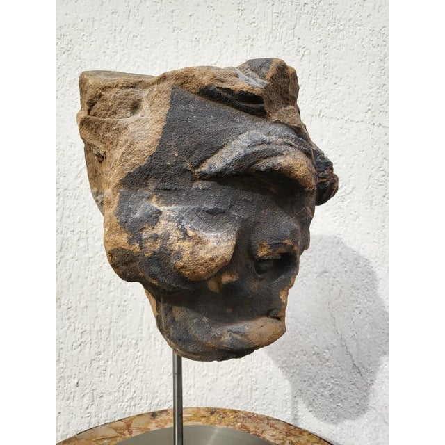 British Artist, Head Sculpture, 17th Century, Stone For Sale - Image 4 of 16