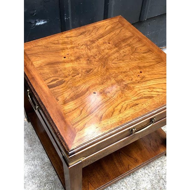 Mid-Century Modern Campaign Lane Style 2-Tier Coffee Table For Sale - Image 3 of 8