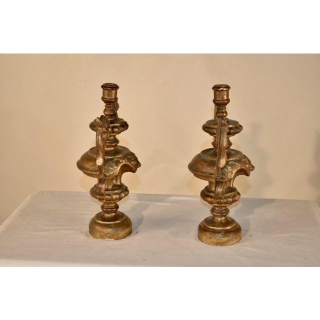 Gold Pair of 18th Century Italian Candlesticks For Sale - Image 8 of 10