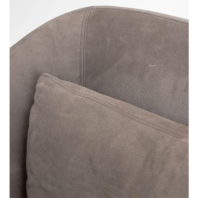 Late 20th Century Modern Style Gray Suede Tub Chairs, Pair For Sale - Image 5 of 8