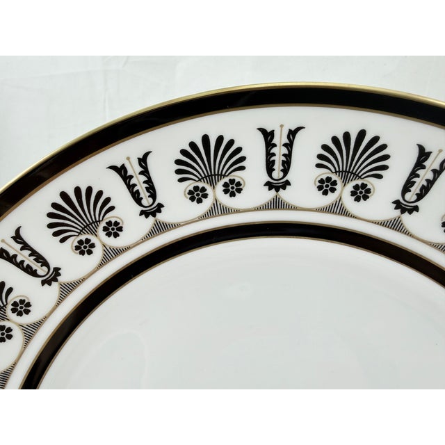 Italian 1980s Richard Ginori Ercolana Blak Dinner Plates 10 3/8" Italy - Set of 6 For Sale - Image 3 of 5