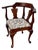 Statesville Co Mahogany Corner Chair Vintage Queen Anne Style Accent Slip Seat For Sale