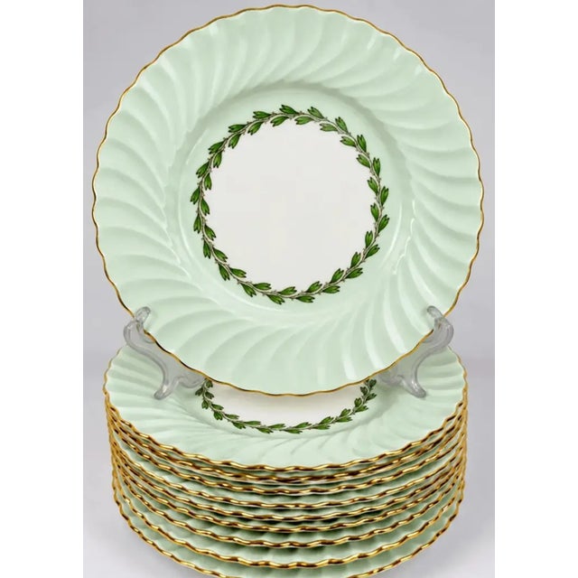 1940s Minton England "Cheviot Green" S503 Fine Bone China Estate Dinnerware Set, Service for 12+ — 77 Pieces, For Sale In Phoenix - Image 6 of 10