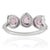 Not Yet Made - Made To Order Carat&Her Lotus Three Stone Pink Sapphire Halo Ring in Sterling Silver - Birthday Gift, Size 7 For Sale - Image 5 of 13