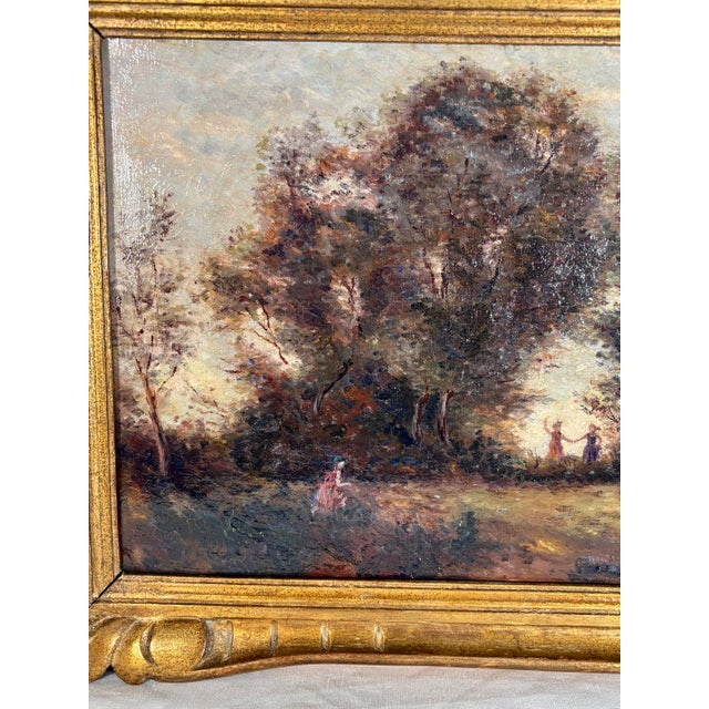 After Jean-Baptiste Camille Corot, Dance of the Nymphs, 19th Century, Oil Painting on Canvas, Framed For Sale - Image 12 of 14