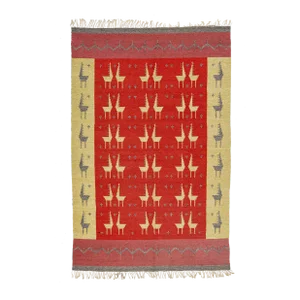 1960s Vintage Kilim Handmade Multicolor Geometric Wool Rug