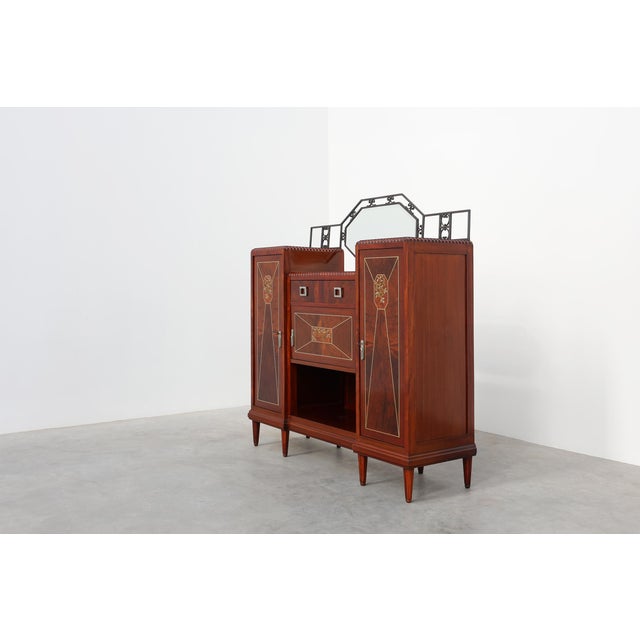 Art Deco Marquetry Cabinet from De Coene Freres, Belgium, 1920s For Sale - Image 9 of 18